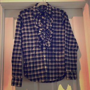 Ralph Lauren Sport women’s plaid button down black